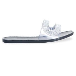 Lauren Lorraine Black and Clear Slide Sandals